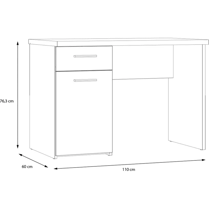 Schreibtisch >WINNIE> Sonoma Eiche Dekor / weiss - 110x76,3x60cm B/H/T – Bild 5
