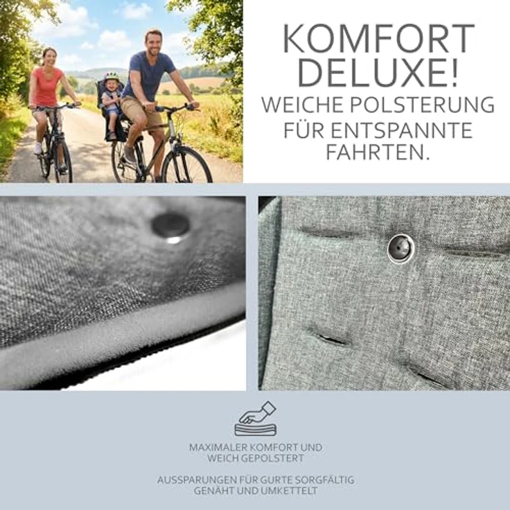BAMBINIWELT Ersatzbezug Sitzkissen Bezug Auflage für Fahrradsitz kompatibel mit Römer Jockey Design MOD 5 (marine rote Blumen) – Bild 6