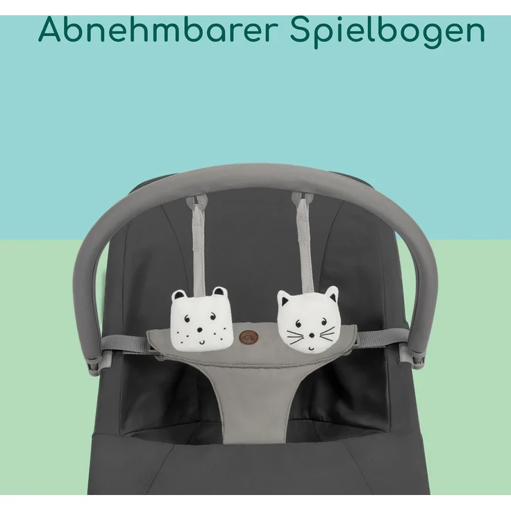 Bebeconfort Aster, Babywippe, 0–2 Jahre, Leichtgewicht (2,7 kg), ultra-kompakt zusammenklappbar, verstellbare Rückenlehne, Polsterkissen, abnehmbarer Spielbogen, 3-Punkt-Gurt, Tinted Graphite – Bild 5