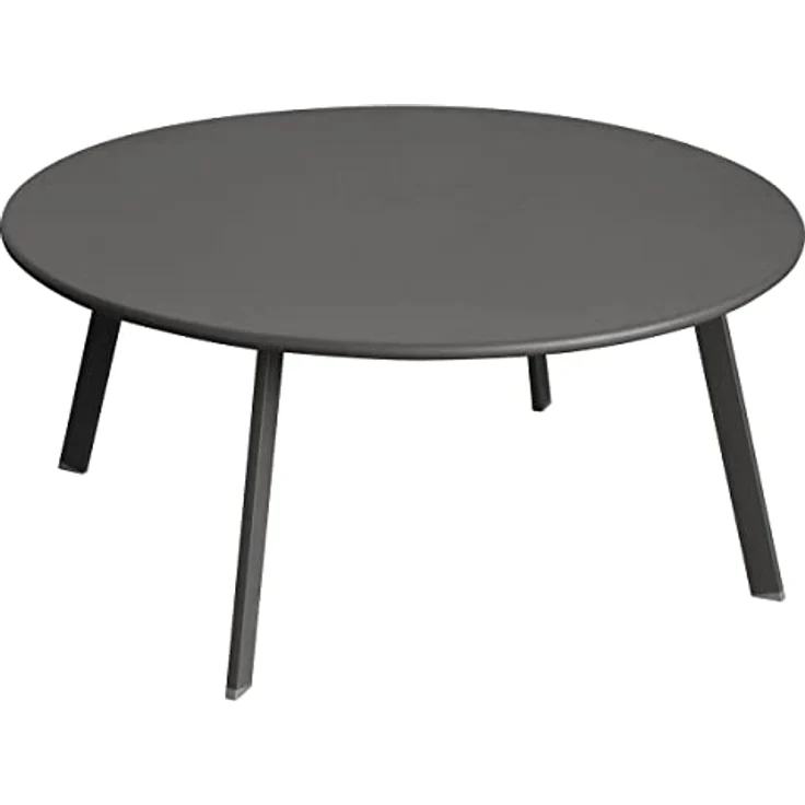 XXXL Gartentisch Saona, Grau, wetterfest aus Stahl, 90 cm Durchmesser, ideal für Garten und Terrasse – Bild 1