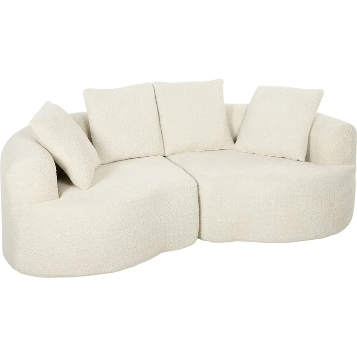 HOMCOM 3-Sitzer-Sofa, Polyester, Cremeweiß, 207 x 107 x 62 cm – Bild 1