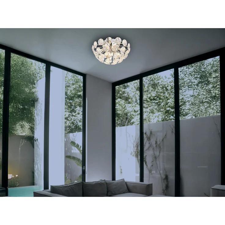 Elegante LED Deckenleuchte in Silber Chrom mit K9 Kristallen, Ø 39cm – Bild 5