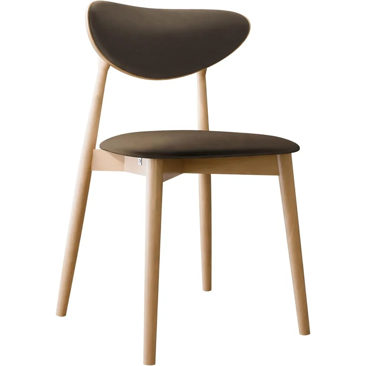 Esszimmerstuhl Bretoka C, Stuhl aus Buchenholz für Küche, Restaurant (Buche / Magic Velvet 2205) – Bild 1