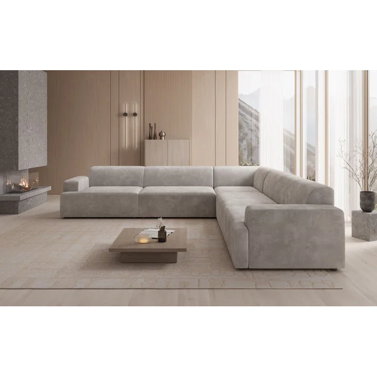 Luxusbetten24 Sofa Designer Sofa Monza Wohnlandschaft L XXL, in Samt – Bild 2