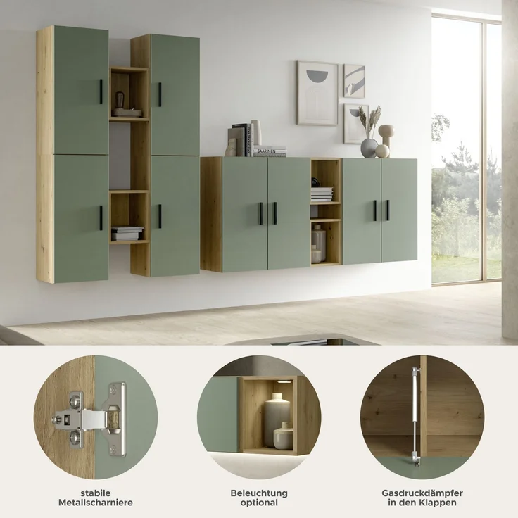 The One Wohnkombination in Smoke Green Nachbildung – Bild 7