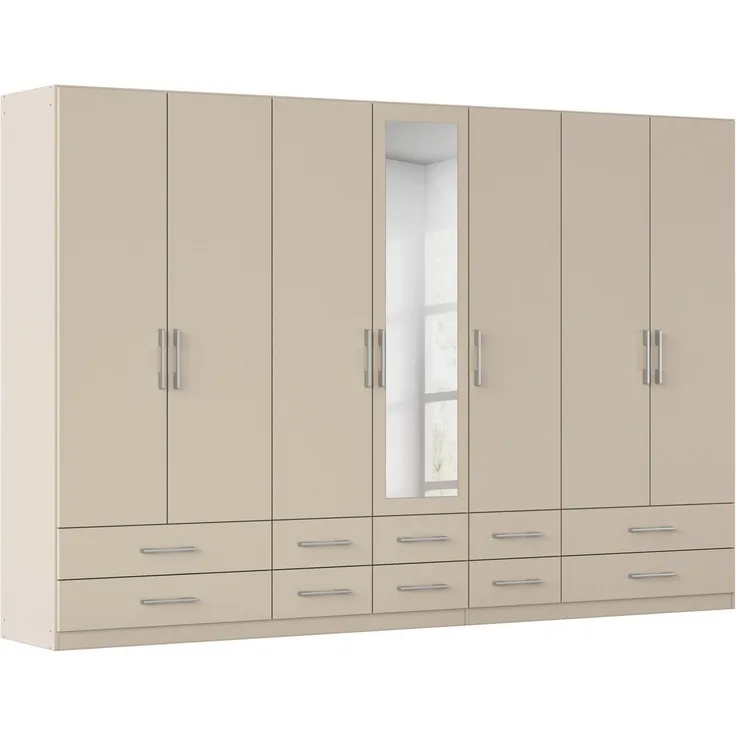 rauch Kleiderschrank Schrank Garderobenschrank Mehrzweckschrank Schlafzimmer HERSBRUCK (3 verschiedene Ausstattungen BASIC/CLASSIC/PREMIUM (inkl. SOFT-CLOSE) mit großzügigen Schubladen sowie Spiegeltüren MADE IN GERMANY