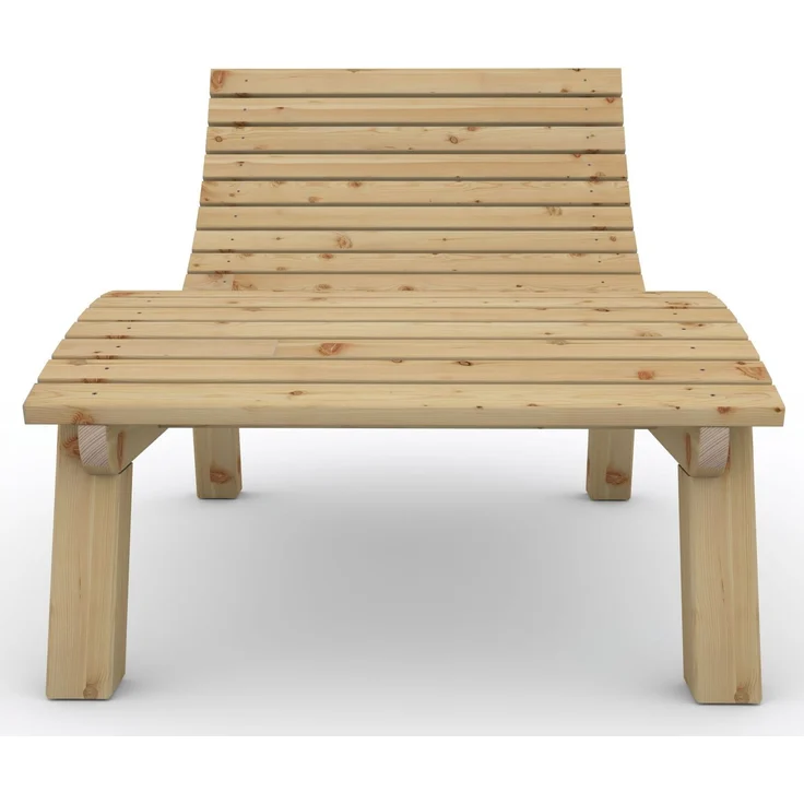 Gartenliege Relaxliege "Liege-Franzi" (Lärche) Breite 140cm Einstiegshöhe 40cm mit Füßen – Bild 3
