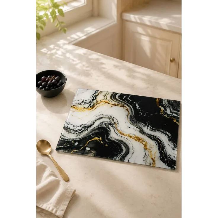 Hermia Concept 'Cms - 1040 - Marble' Glasschneidebrett, Mehrfarbig, 35 x 25 x 0,4 cm