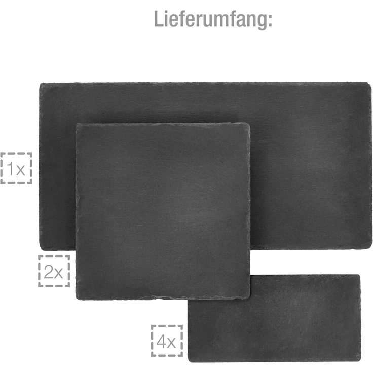 SÄNGER Servierplatten Set aus Schiefer lasiert 7 teilig – Bild 5