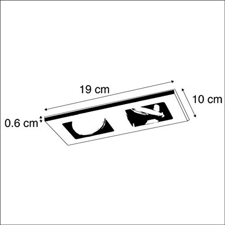 Qazqa LED Einbaustrahler Qure, ohne Leuchtmittel, GU10, Schwarz, Modern, Aluminium, 2-flammig – Bild 3