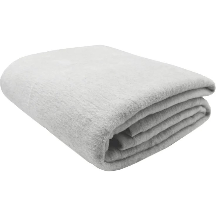 ZOLLNER Kuscheldecke mit Einfassband, 150x200 cm, hellgrau – Bild 1