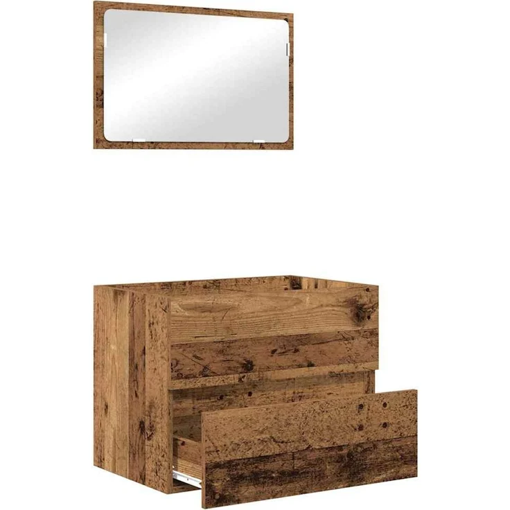 vidaXL Badezimmermöbel-Set 2 pcs Altholz Sperrholz und Metall 875432 – Bild 5
