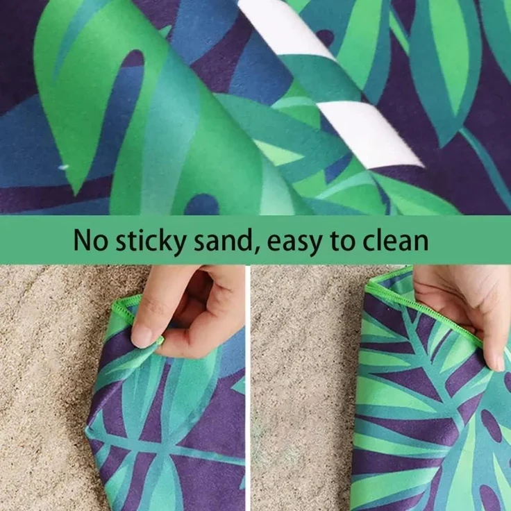 LAIZIHUI Microfaser Strandtuch 160x80cm sandfrei saugstark leicht – Bild 4