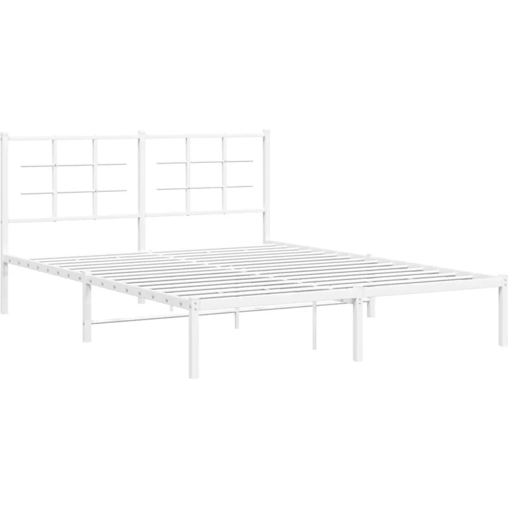 Doppelbett, Bettgestell Modernen mit Kopfteil Metall Weiß 150x200 cm d734e – Bild 3