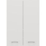 ibonto BADSCHRANK POLA Hochwertige laminierte Platte Weiß 64 cm Breite (H 90 x T 30 x B 64 cm)