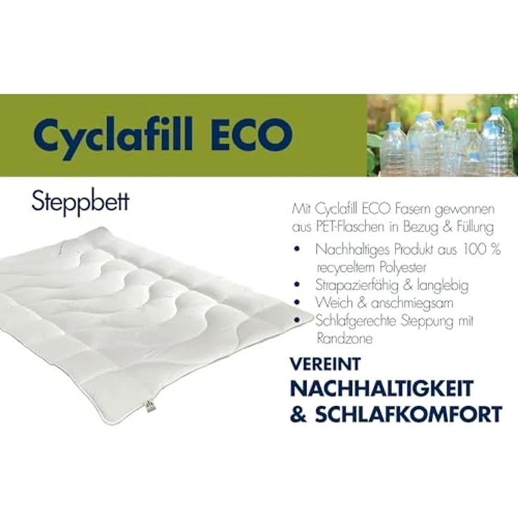 Irisette Greenline 'Cyclafill' Eco Steppbett Mono 155x220 cm – Bild 4