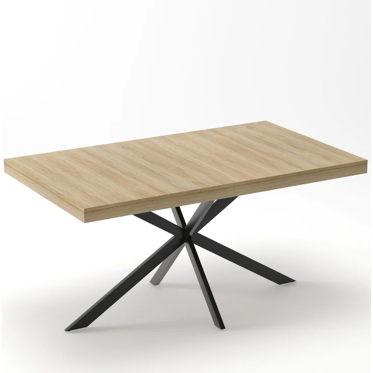 Esstisch 140-180x80x76 cm aus MDF und Metall mit Hidden Storage und Ausziehfunktion – Bild 9