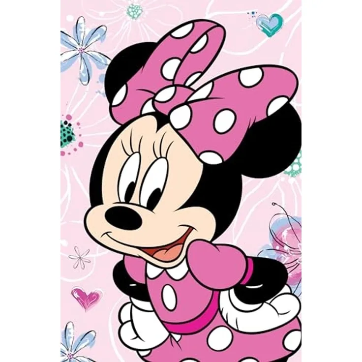 Disney Minnie Mouse Mikroflanelldecke 100x150 cm Kuscheldecke aus 100 % Polyester, Weich & Warm