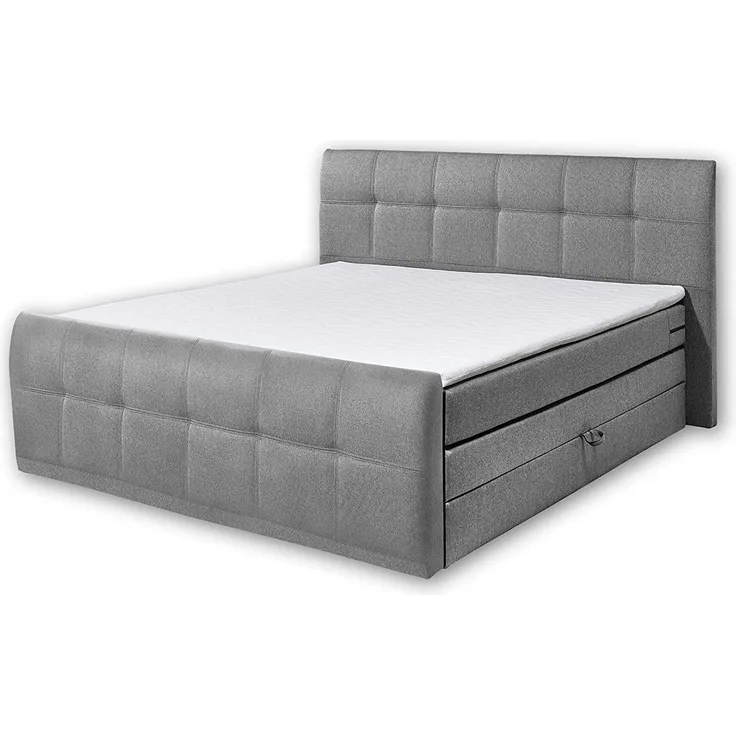 Boxspringbett mit Bettkasten 180cm grau SACB1