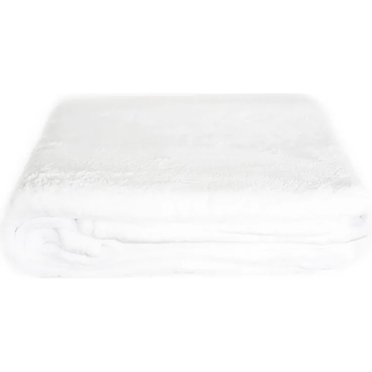Kuschelige Decke 220x240 cm Fleecedecke Wohndecke aus Polyester Tagesdecke Weiß