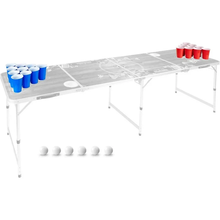 Stagecaptain Beer Pong Becher und Bälle, 90 Becher und 6 Spielbälle, Kunststoff rot / blau, 473 ml