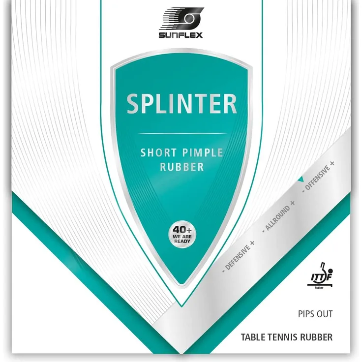 Sunflex Splinter Tischtennis-Belag, 2,3mm Schwamm rot | Tischtennis Tischtennisequipment Tischtennisausrüstung Ausrüstung