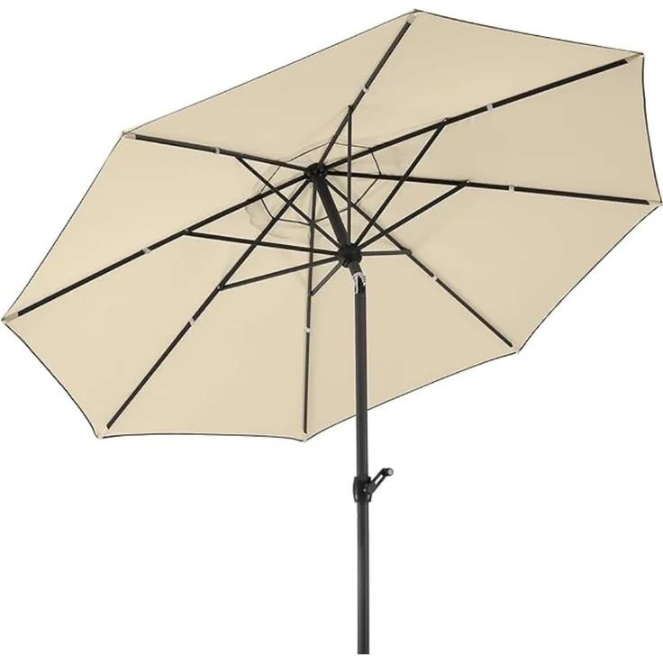 Schneider Alu/Stahl Kurbelschirm Adria 300cm Knicker Stock 48mm PES natur – Bild 1