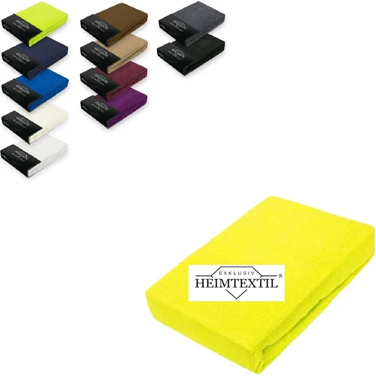 EXKLUSIV HEIMTEXTIL Frottee Spannbettlaken Rundumgummizug Marke 70 x 140 cm Gelb 80% Baumwolle 20% Polyester Öko - Tex Zertifiziert Bed-Sheet Bettlaken Spannbetttuch Topper Leinentuch
