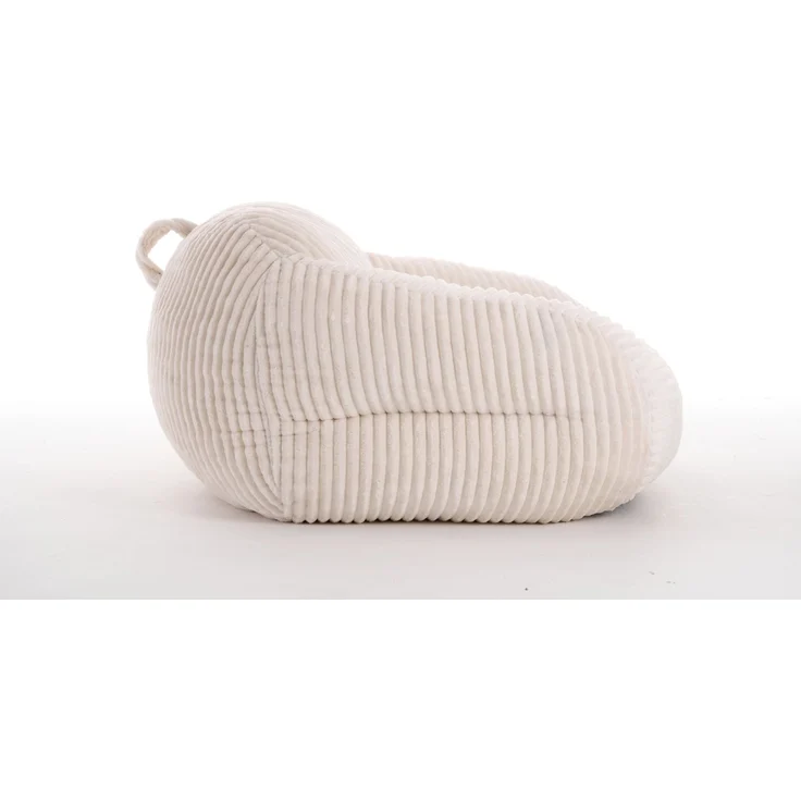Sofa-Sitzsack in Beige aus Cord, mit weicher Schaumstofffüllung, formstabil und gemütlich für Wohn- und Lesezimmer,61*116*110 cm – Bild 4