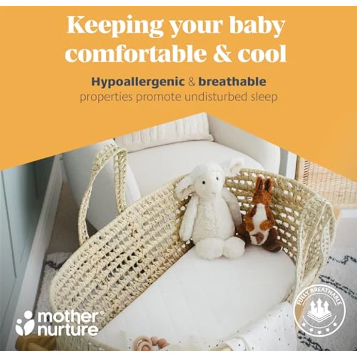 Babies Firsts Babykörbchen- oder Kinderwagen Matratze, gesteppt, Schaumstoff, abgerundet an beiden Enden – Bild 6