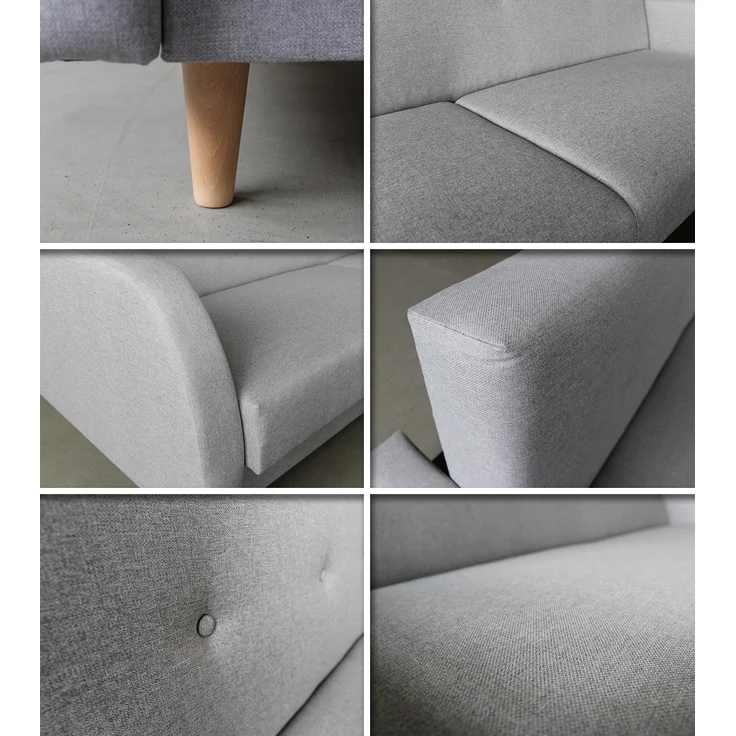 Schlafsofa Kelso - Sofa mit Bettkasten und Schlaffunktion, Bettsofa, Schlafcouch mit Holzfüße (Schwarz (Twist 23)) – Bild 5