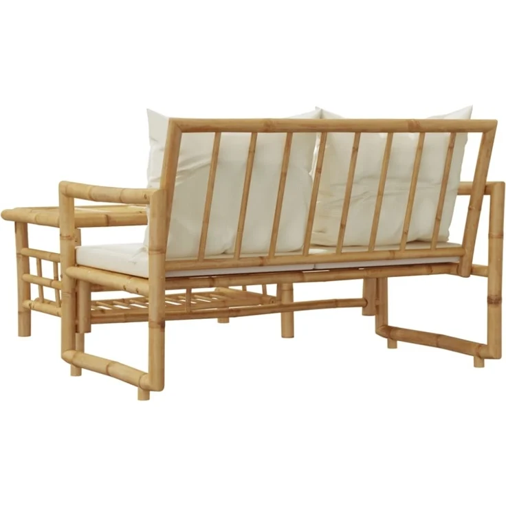 vidaXL 2-teiliges Gartensofa-Set mit Kissen Bambus 365870 – Bild 2