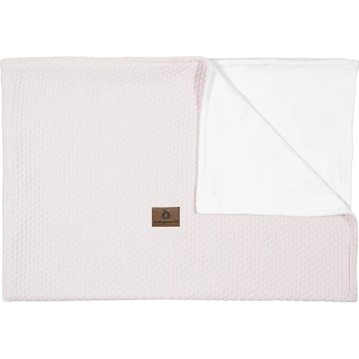 BABYWORLD Babydecke für Kinderbett m. Fütterung 135x100 cm rose