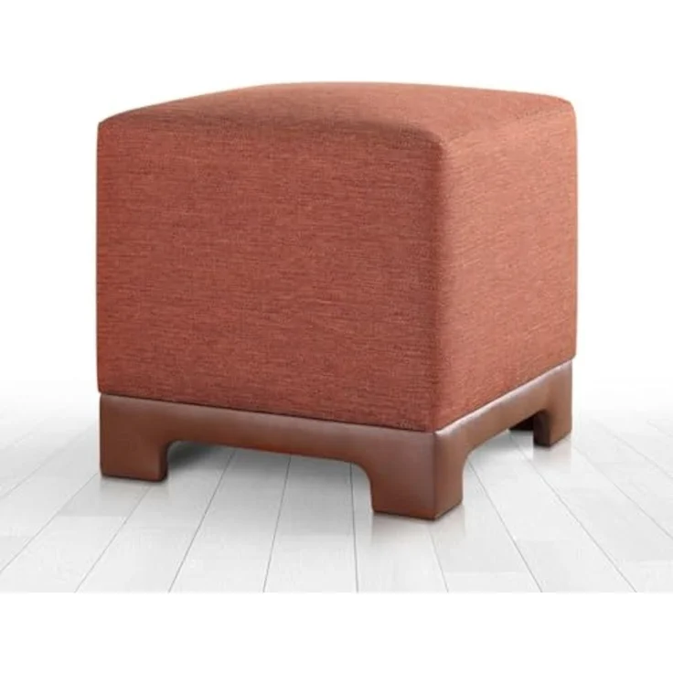 Atelier Del Sofa Stylish Tile Red Pouffe, 50x50x47 cm | 50% Cotton & 50% Linen, 35 DNS Orthopedic Sponge, 6 cm Thickness | Faux Leather Legs, Modern Comfort – Bild 6