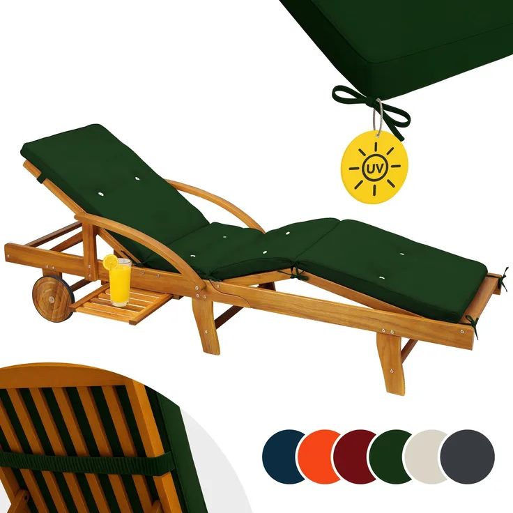 Detex Liegenauflage, wasserabweisend, 4 Segmente, Polyester grün, 195 x 55 x 5 cm