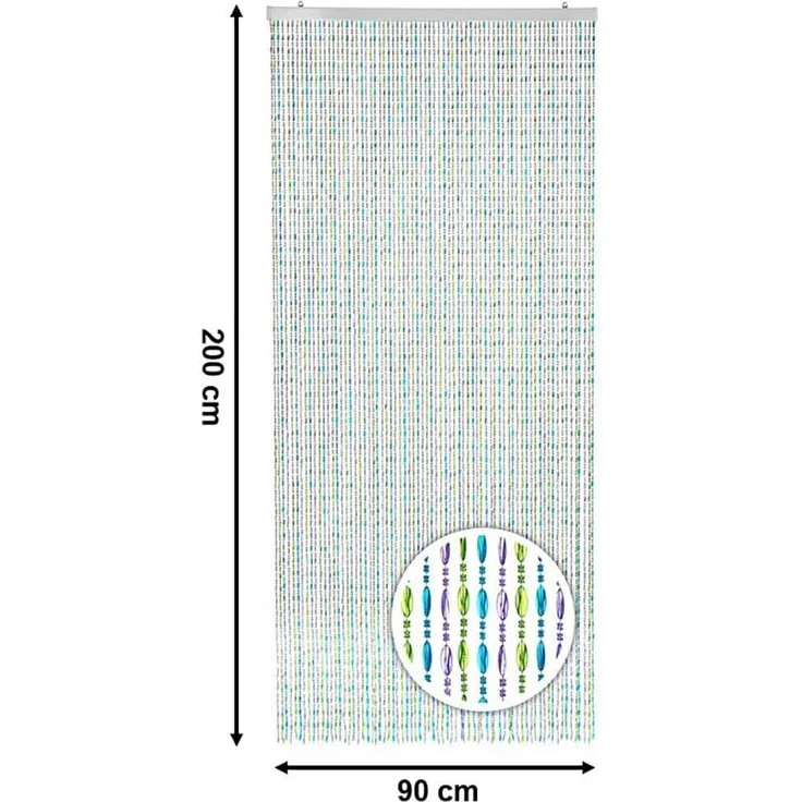 Kobolo Türvorhang Perlenvorhang RAINBOW 90x200 cm - Kunststoff bunt (1 St), Ösen – Bild 4