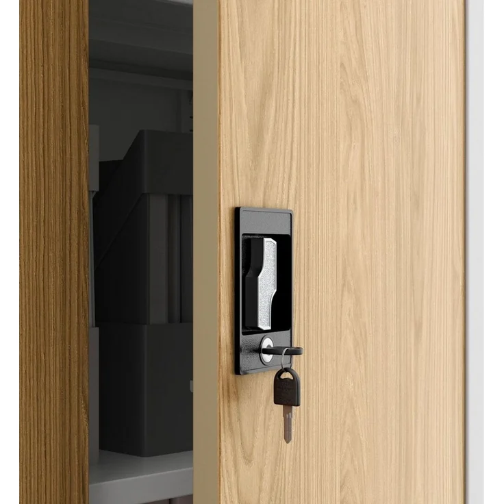 Jan Nowak Aktenschrank Metall 90 x 40 x 195 cm abschließbarer Stahlschrank mit verstellbaren Böden und großer Fassungs- kapazität Büroschrank für Ordner und Dokumente – Bild 4