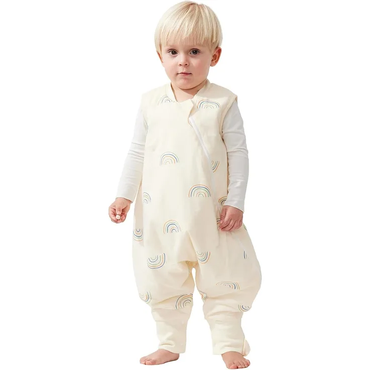 Duomiaomiao Baby Schlafsack, 1x Ganzjahresschlafsack, 1.5tog Kleiner Regenbogen, 85cm / Baby Körpergröße 90-100cm, Baumwolle