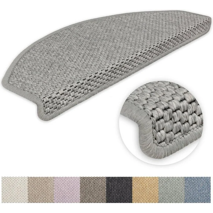 Metzker® Stufenmatte Stufenmatten Göteborg Halbrund, halbrund, Höhe: 8 mm, 18 Stück - Grau – Bild 1