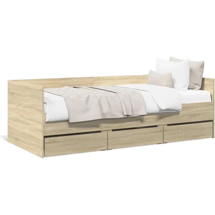 vidaXL Tagesbett mit Schubladen ohne Matratze Sonoma-Eiche 90x190 cm 3280827 – Bild 2