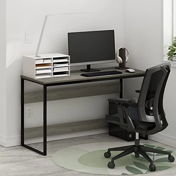 Furinno Moretti Computertisch, Gaming-Schreibtisch, Büro-Schreibtisch, 52 Breite, für Homeoffice, Gaming, Arbeitszimmer, Grau-Eiche – Bild 2