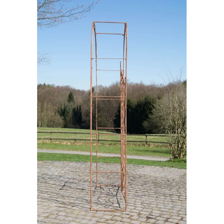 Rosenbogen MINDEN mit Tor - 120x40x220cm, Metall, Antik-Braun | Rankhilfe Rosen Rankgitter Gartendekoration – Bild 4