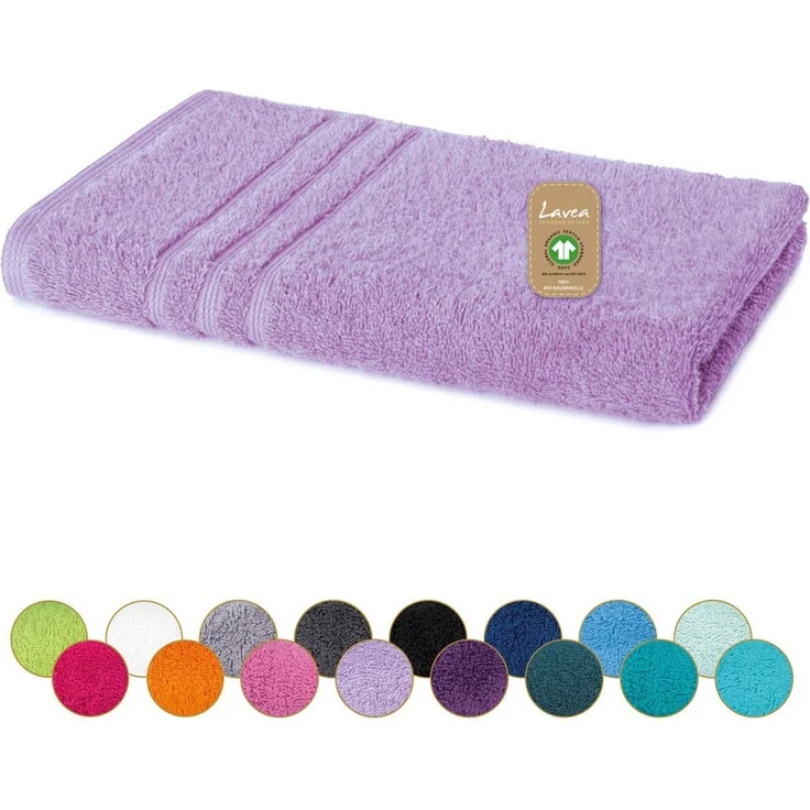 Lavea Handtücher Bali Handtuch 50x100 cm, Sporthandtuch, Fitness-Handtuch, Weiches Bio-Baumwollfrottee (1-St), pflegeleicht, GOTS-zertifiziert, extra saugstark mit 500g/m² – Bild 1