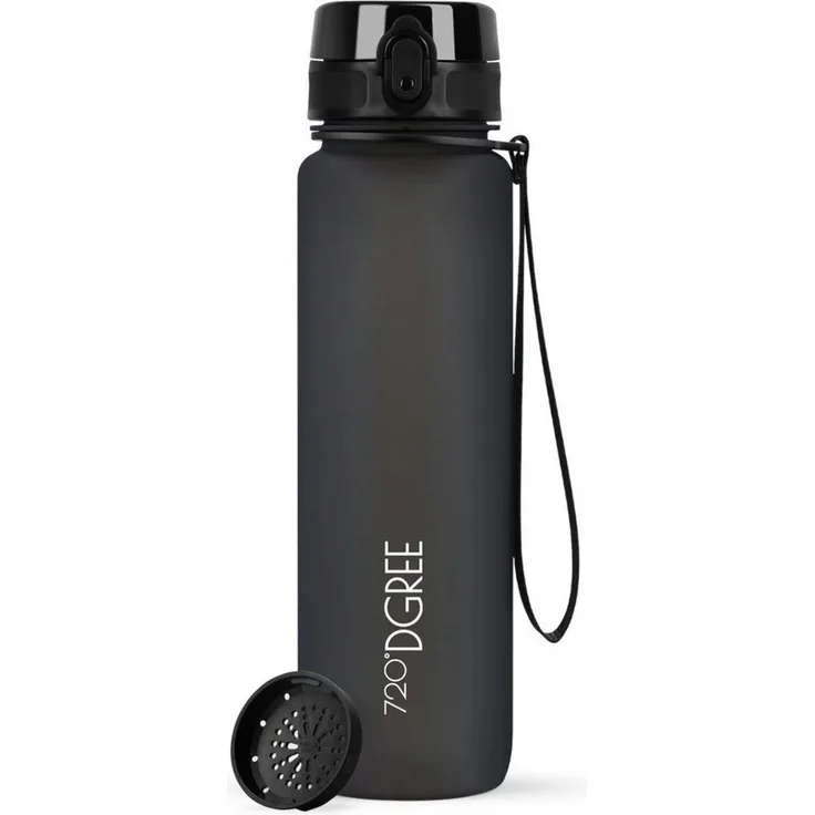 720°DGREE Trinkflasche Trinkflasche uberBottle softTouch mit Sieb onyx black 1l