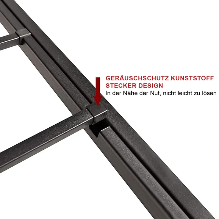 Doppelbett aus Stahl mit MDF-Kopfteil, ohne Matratze, 140x200 cm, Braun/Walnuss – Bild 7