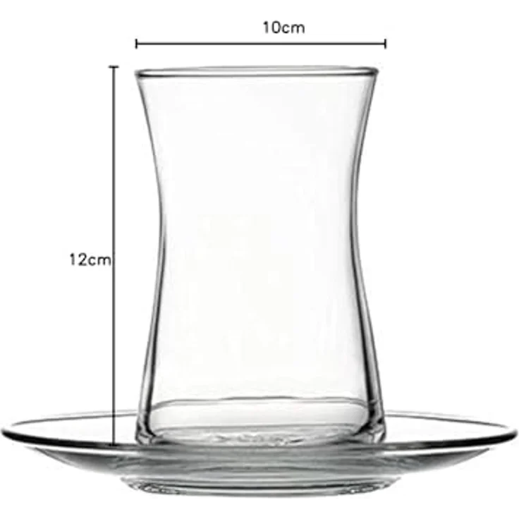 Pasabahce Schüssel Pasabahce Heybeli Teeglas mit Untertasse 160 ml 6er Set, Glas, (Set) – Bild 5