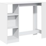 vidaXL Bartisch mit Regal Weiß 124x46x103,5 cm Holzwerkstoff 854391