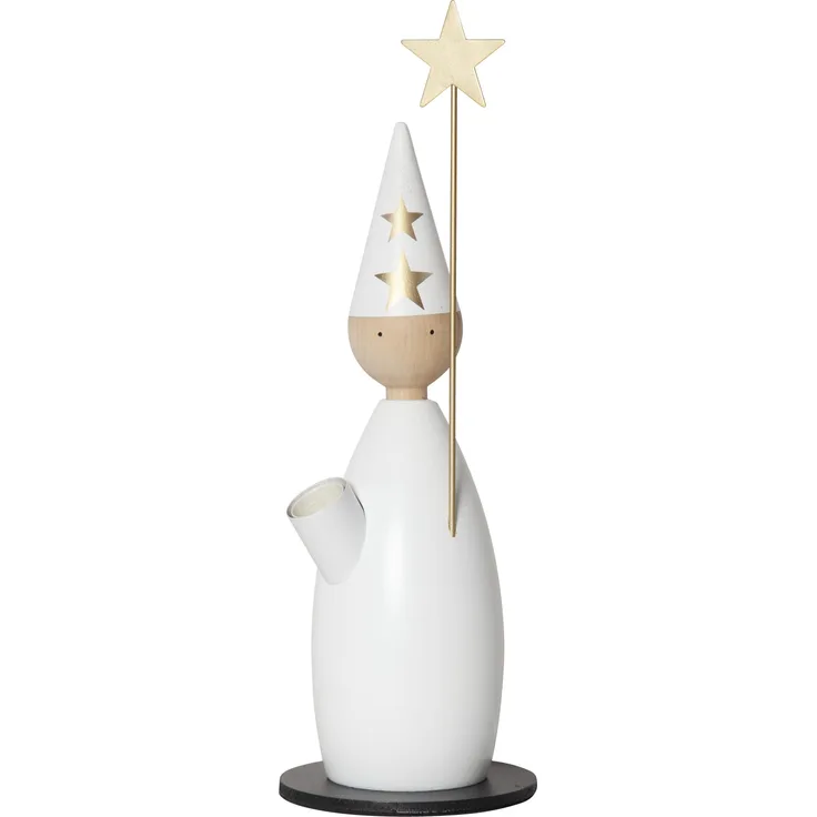 Dekoleuchte Lucia Classic, Sternenjunge, Holz, weiß