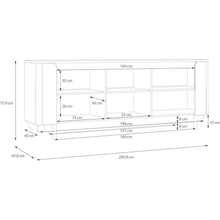 Sideboard Venedig / Vodol, Holzwerkstoff, Beige, 205 x 78 x 45 cm – Bild 2
