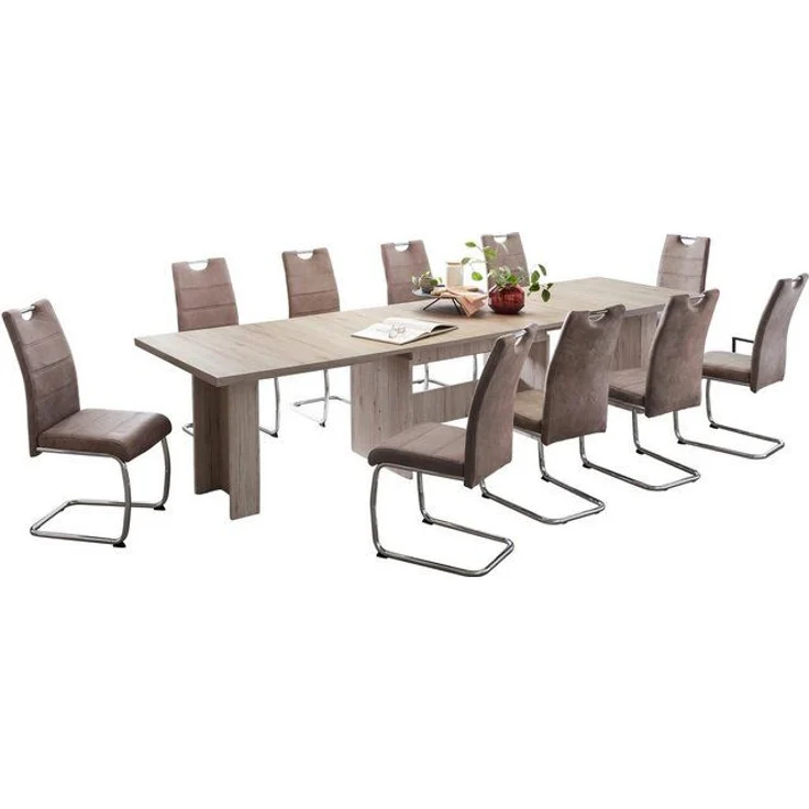 HELA Essgruppe Lia, 11tlg. Sitzgruppe, Extra viel Platz, (Set, 11-tlg, 11tlg.-Set, ausziehbar, Esstisch plus 10 Stühle), Ausziebar 160 - 300 cm – Bild 4